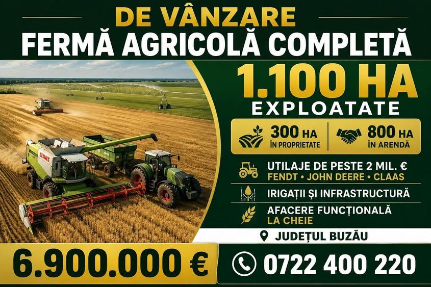 Teren agricol extravilan de 1100000 mp, în Stâlpu