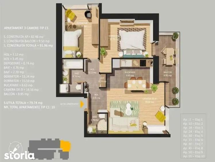 Apartament cu 3 camere în 13 Septembrie