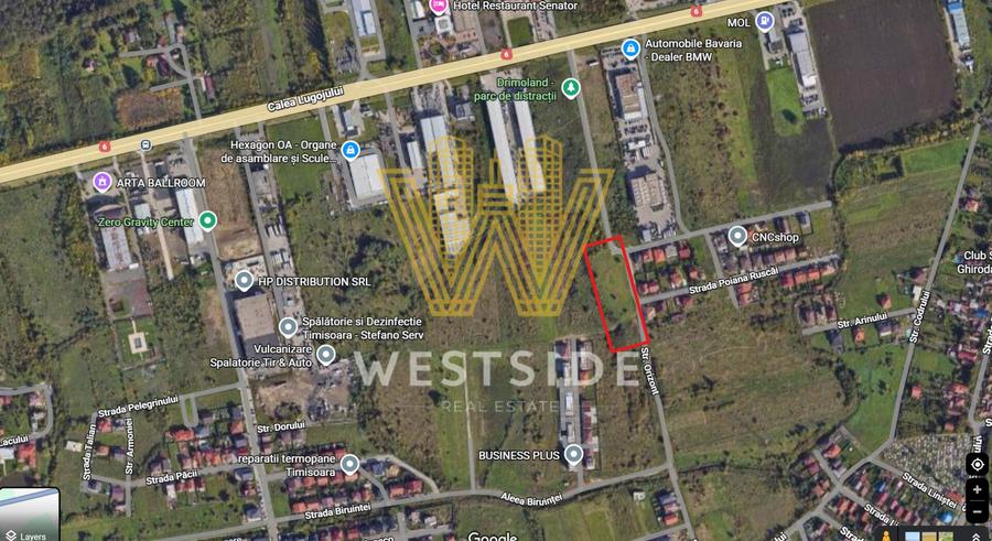 Teren Construcții extravilan de 6330 mp, în Lugojului