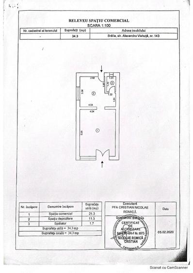 Spațiu comercial, de 34 mp, în Central
