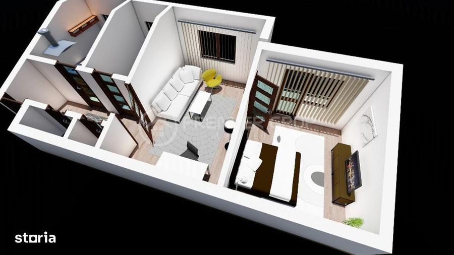 Apartament cu 2 camere nedecomandat în Tudor Vladimirescu