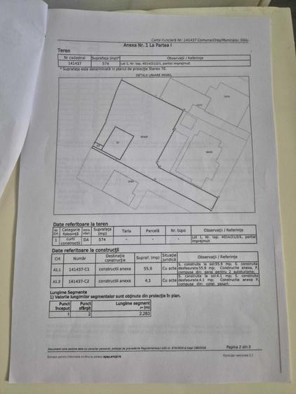 Teren de 574 mp, în Sub Arini