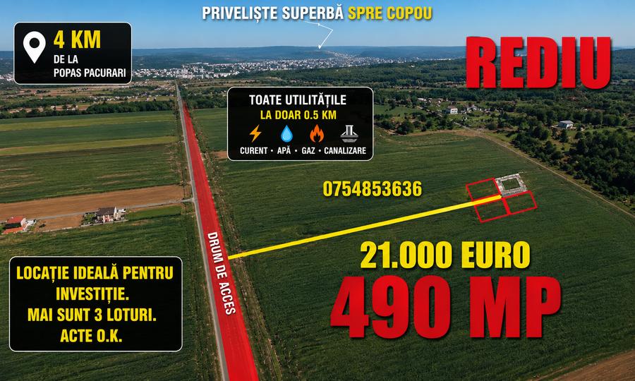 Teren Construcții intravilan de 490 mp, în Păcurari