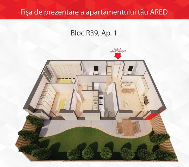 Apartament cu 3 camere decomandat în UTA