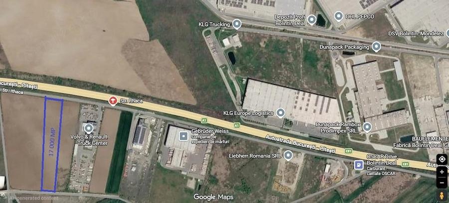 Teren de 17000 mp, în Bolintin-Deal