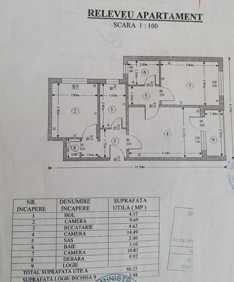Apartament cu 3 camere semidecomandat în Vest