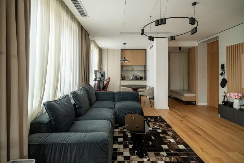 Apartament cu 2 camere semidecomandat, mobilat în Tunari