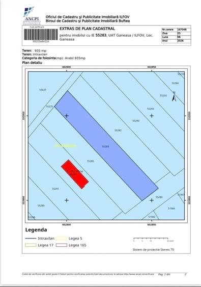 Teren Construcții intravilan de 935 mp, în Găneasa