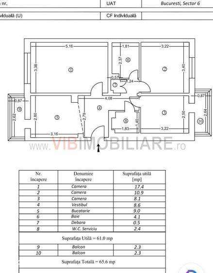 Apartament cu 3 camere în Crângași