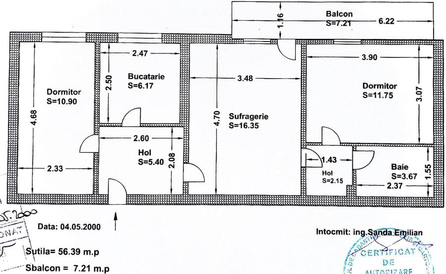 Apartament cu 3 camere decomandat în Unirii