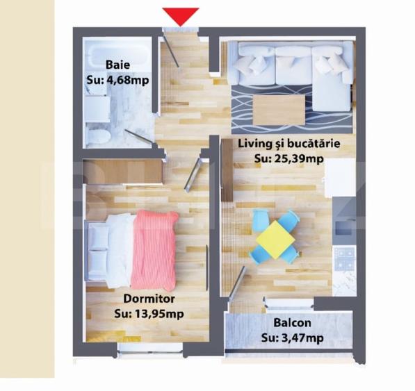 Apartament cu 2 camere decomandat în Periferie