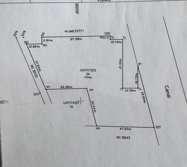 Teren Construcții intravilan de 4732 mp, în Podari