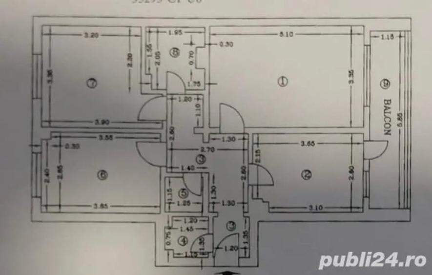 Apartament cu 3 camere decomandat în Central