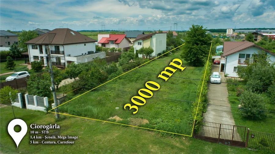Teren Construcții intravilan de 3000 mp, în Ciorogârla