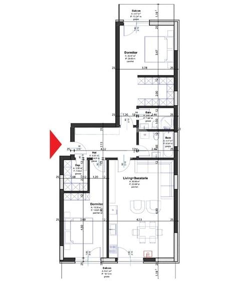 Apartament cu 3 camere decomandat în Tancodrom