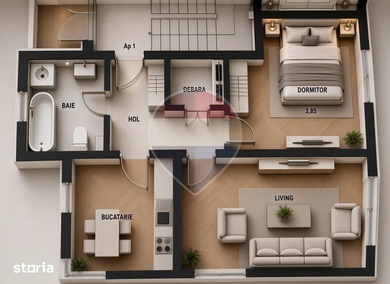 Apartament cu 2 camere în IAR