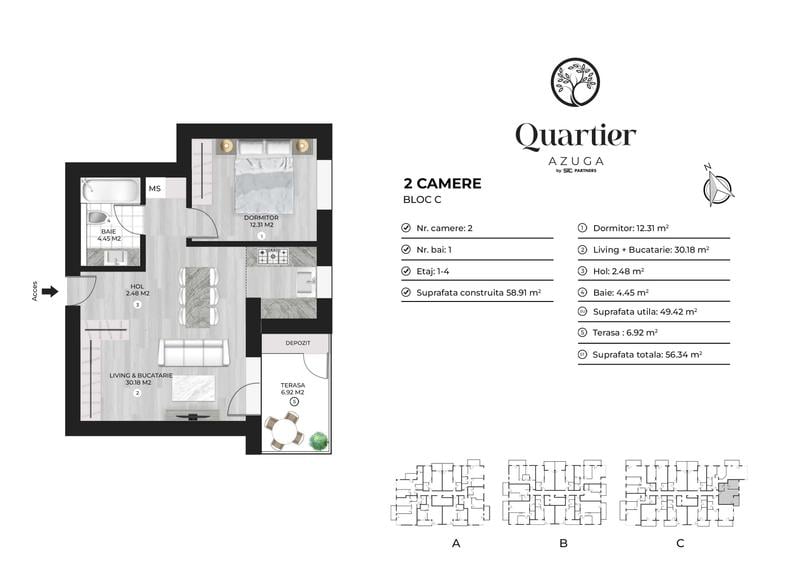 Apartament cu 2 camere decomandat în Doamna Ghica