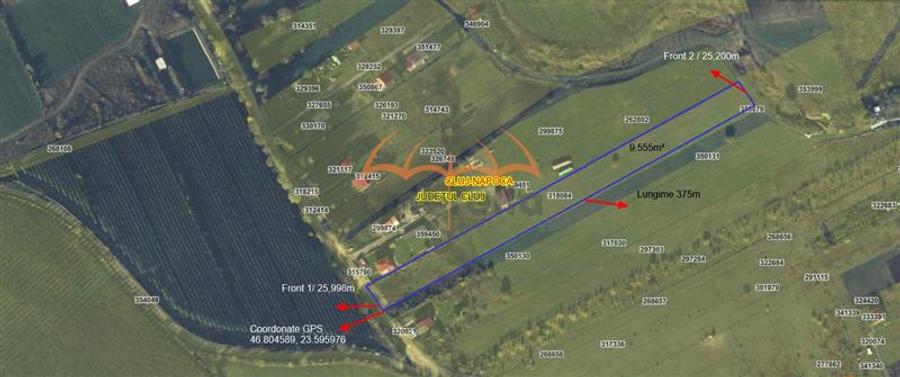 Teren agricol intravilan de 9555 mp, în Nord-Vest