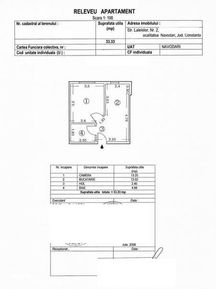 Apartament cu 2 camere în Central