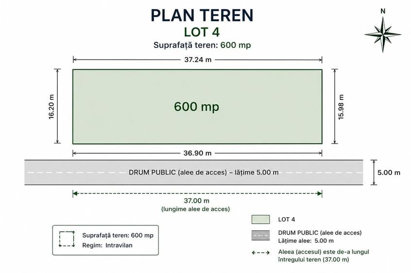 Teren Construcții de 1200 mp, în Lazu