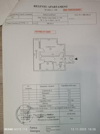 Garsonieră decomandată în Central