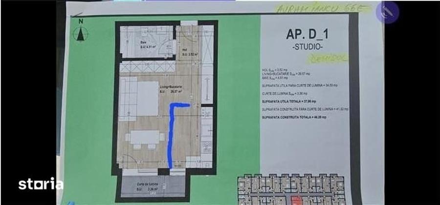 Apartament cu 2 camere în Central