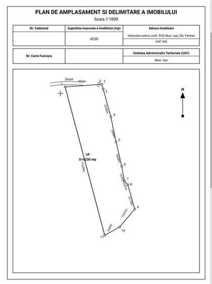 Teren Construcții intravilan de 4230 mp, în Bucium