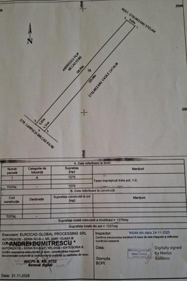 Vanzare Teren intravilan Stefanesti - Primarie str. Campului - 5