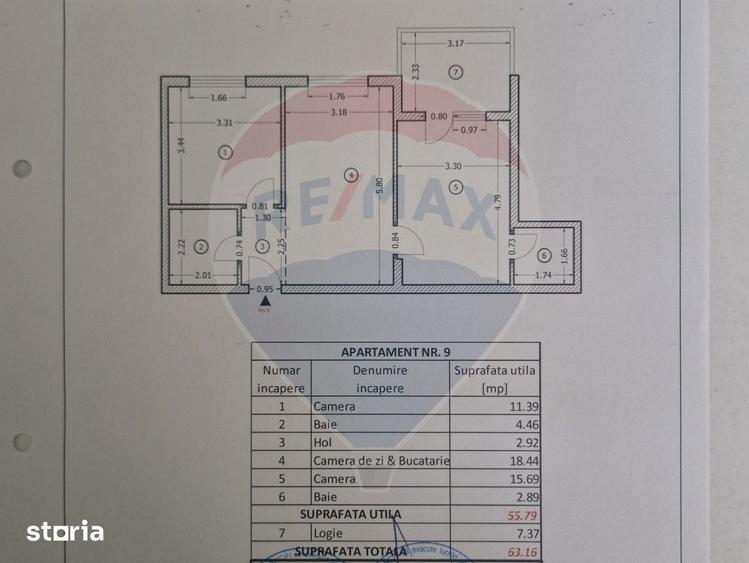 Apartament cu 3 camere semidecomandat în Rahova