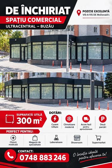 Spațiu comercial, de 300 mp, în Ultracentral