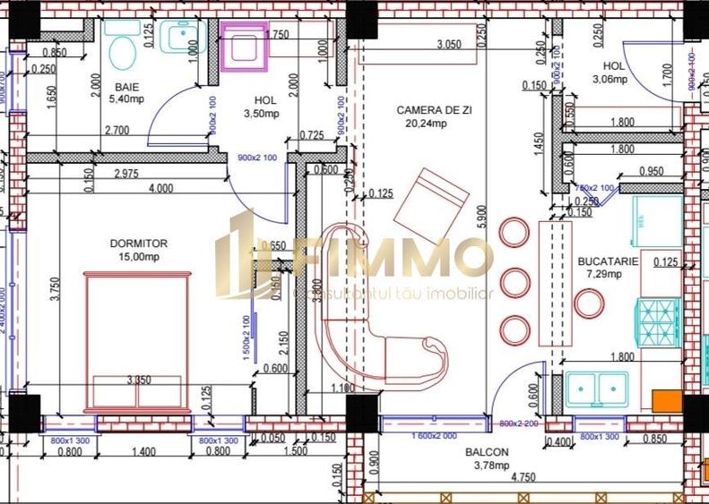 Apartament cu 2 camere decomandat în Burdujeni