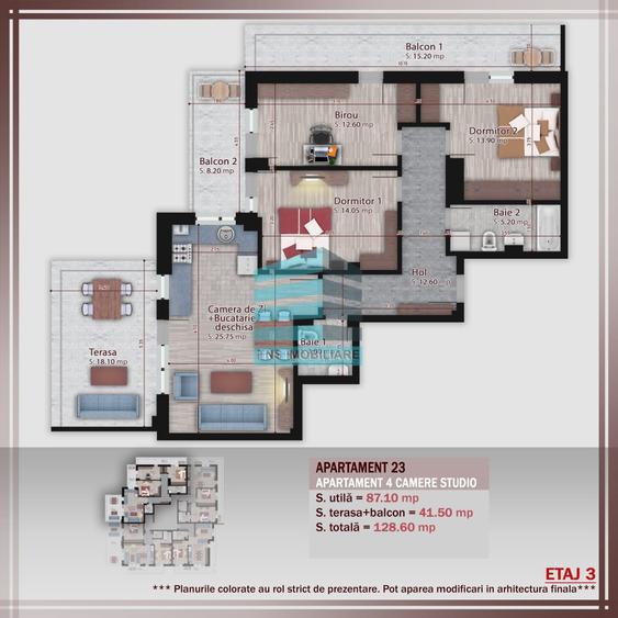 Apartament cu 4 camere decomandat în Titan