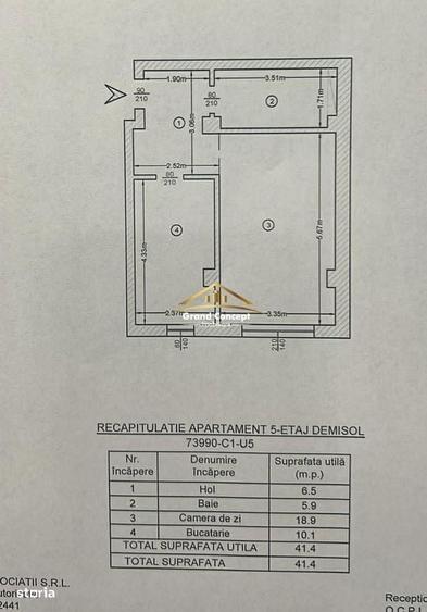 Apartament 1 camera, Valea Lupului, 41.40 mp 77.500 Cod Oferta: 11768 - 2