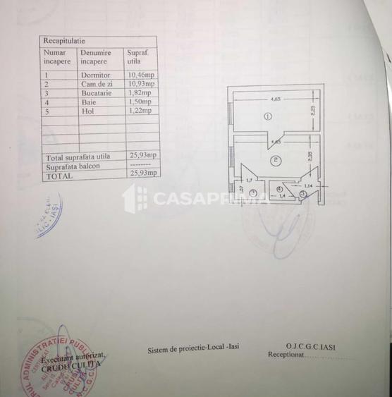 Apartament cu 2 camere în Central