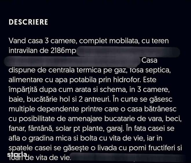 Casă cu 3 camere cu Teren 2186 Mp în Central