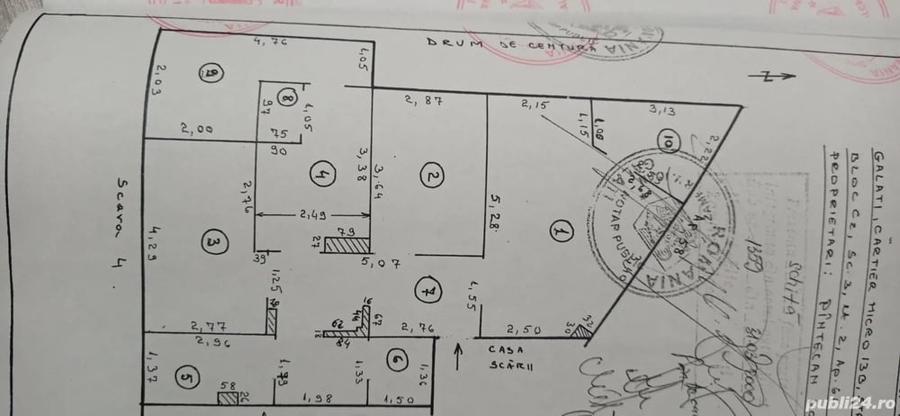 Apartament cu 3 camere decomandat în Micro 13