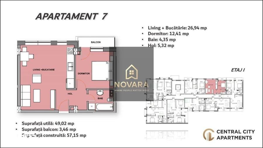 Apartament cu 2 camere în Cantemir