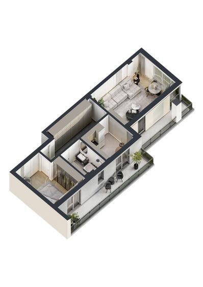 Apartament cu 2 camere decomandat în Rediu