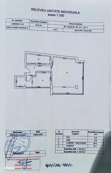 Apartament cu 2 camere decomandat în Dacia
