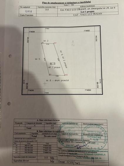 Teren de 318 mp, în Valu lui Traian