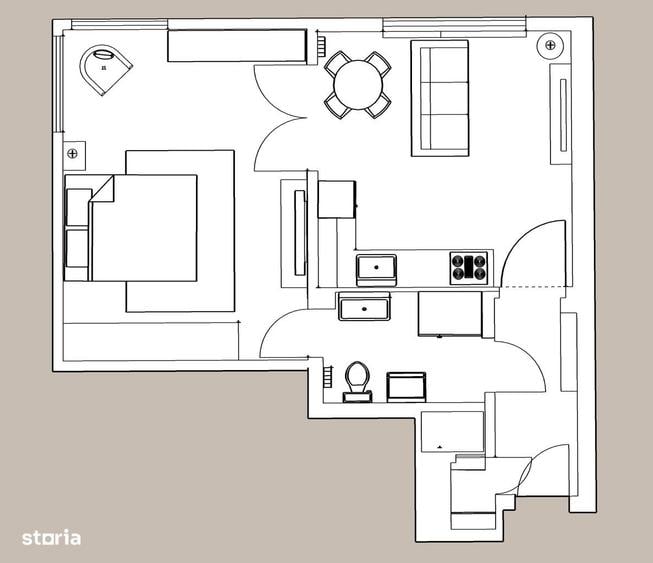 Apartament cu 2 camere semidecomandat, mobilat în Universitate