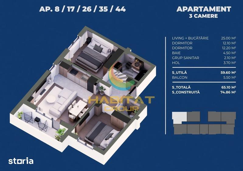 Apartament cu 2 camere decomandat în Cișmigiu