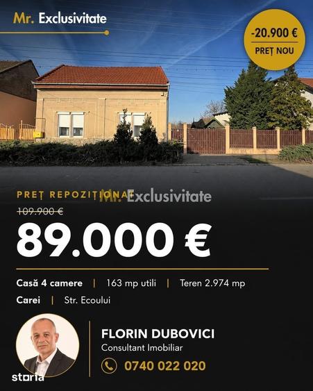 Casă cu 4 camere cu Teren 2974 Mp în Central