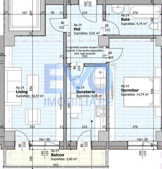 Apartament cu 2 camere decomandat în Galata