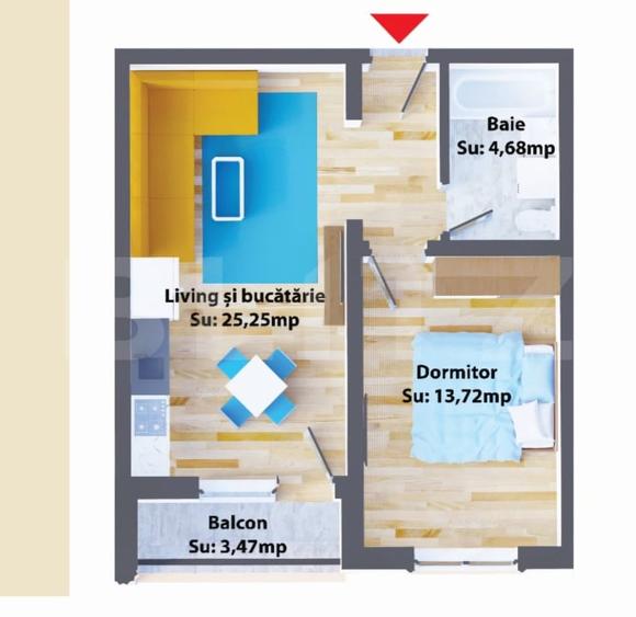 Apartament cu 2 camere decomandat în Periferie