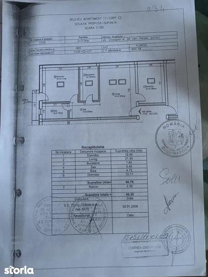 Apartament cu 3 camere decomandat în Vest