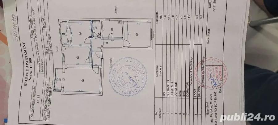 Apartament cu 3 camere decomandat în Republicii