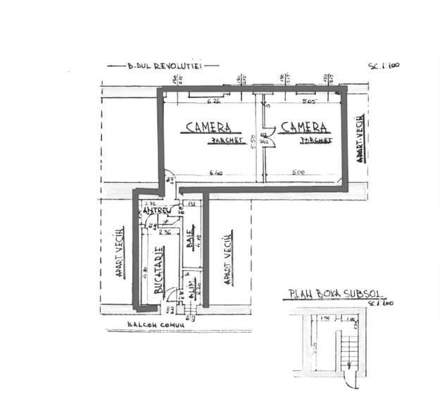 Apartament cu 2 camere în Ultracentral