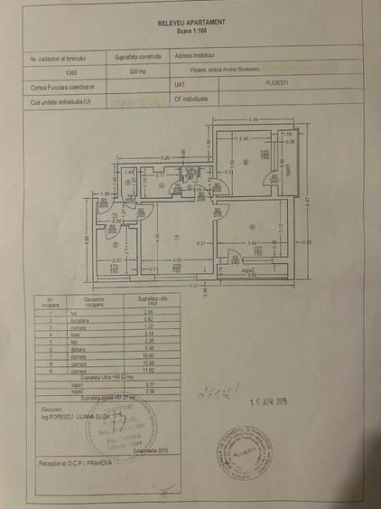 Apartament cu 3 camere semidecomandat în Cina