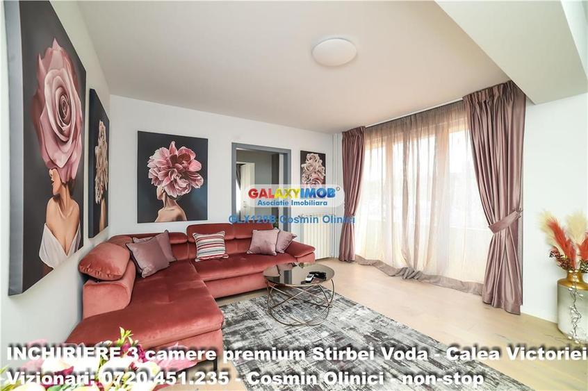 Apartament cu 3 camere semidecomandat, mobilat în Calea Victoriei